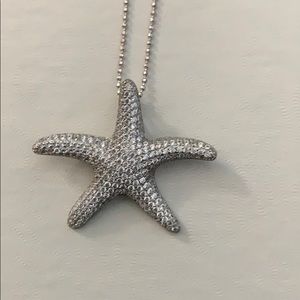sterling silver starfish pendant necklace
